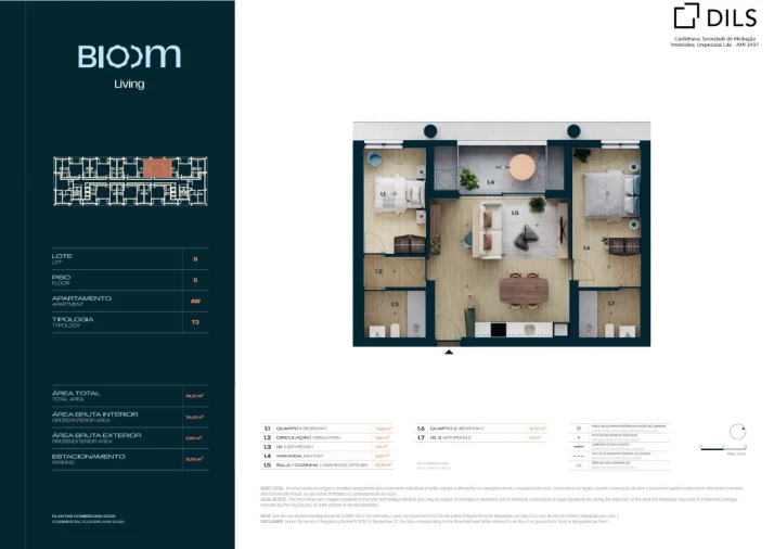 Apartamento T2 para Venda em Moreira Planta 1