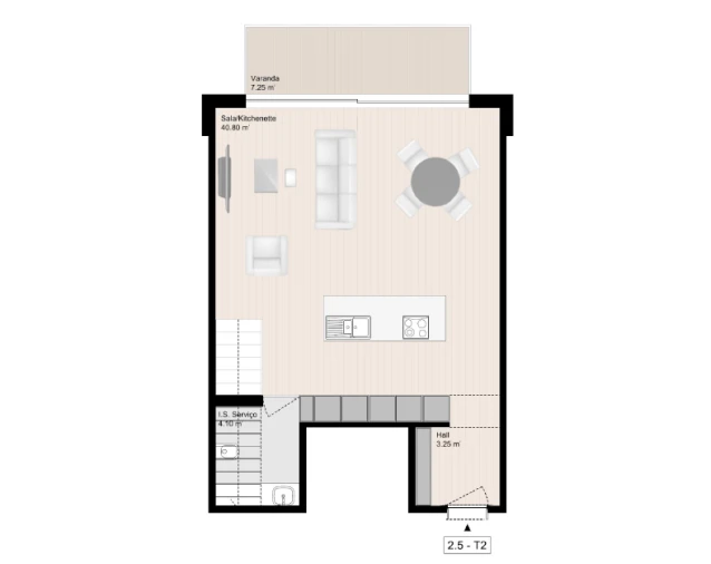 Apartamento T2 para Venda em Gulpilhares e Valadares Planta 1