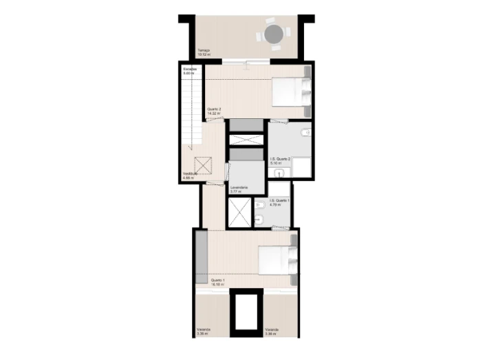 Apartamento T2 para Venda em Gulpilhares e Valadares Planta 2