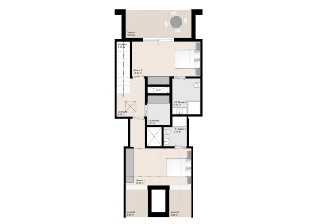 Apartamento T2 para Venda em Gulpilhares e Valadares Planta 2