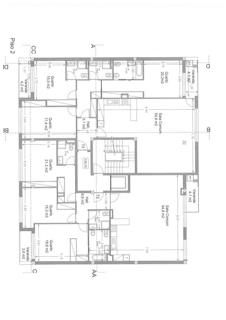 Apartamento T3 para Venda em Santa Maria da Feira, Travanca, Sanfins e Espargo Planta 1