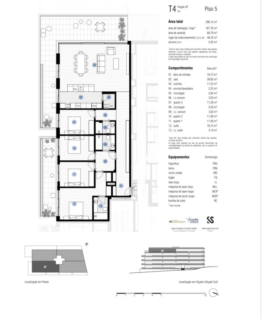 Apartamento T4 para Venda em Canidelo Planta 1