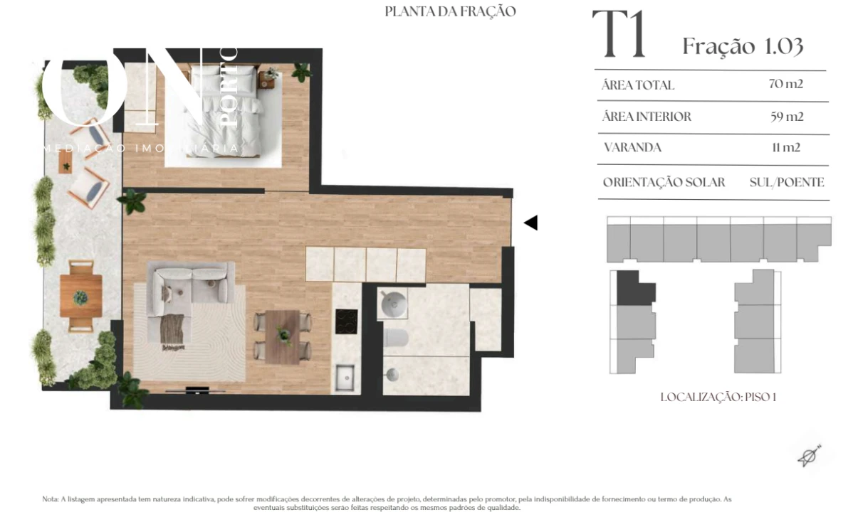 Apartamento T1 para Venda em Vilar de Andorinho Foto 8