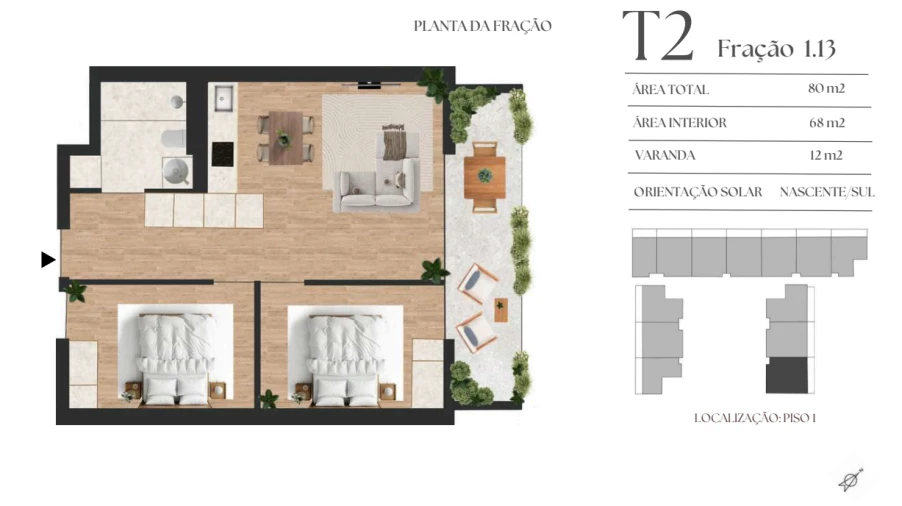 Apartamento T2 para Venda em Vilar de Andorinho Planta 1