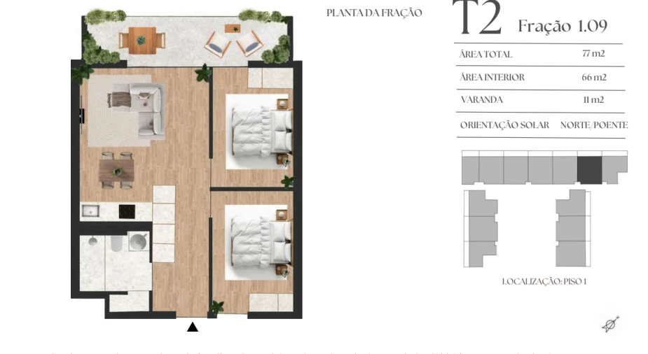 Apartamento T2 para Venda em Vilar de Andorinho Planta 1