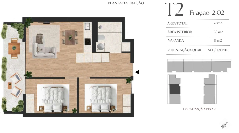 Apartamento T2 para Venda em Vilar de Andorinho Planta 1