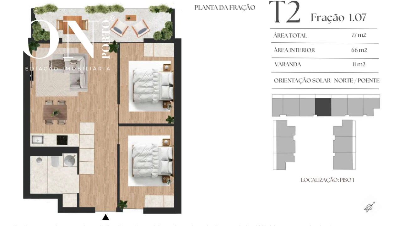 Apartamento T2 para Venda em Vilar de Andorinho Foto 8