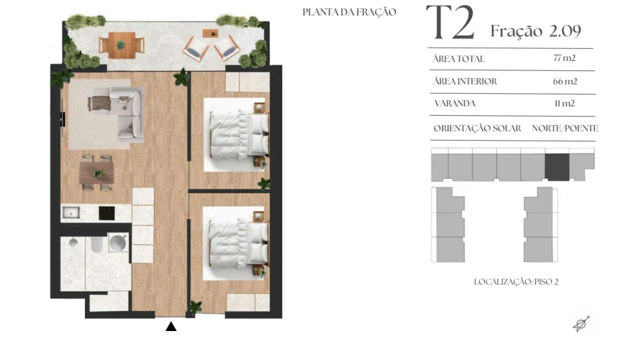 Apartamento T2 para Venda em Vilar de Andorinho Planta 1
