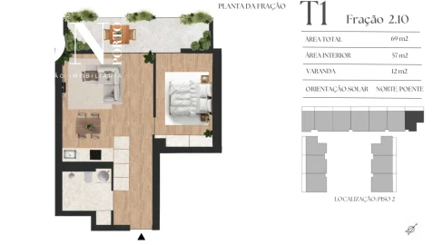 Apartamento T1 para Venda em Vilar de Andorinho