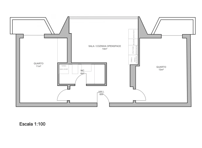 Apartamento T2 para Venda em Águas Livres Planta 1