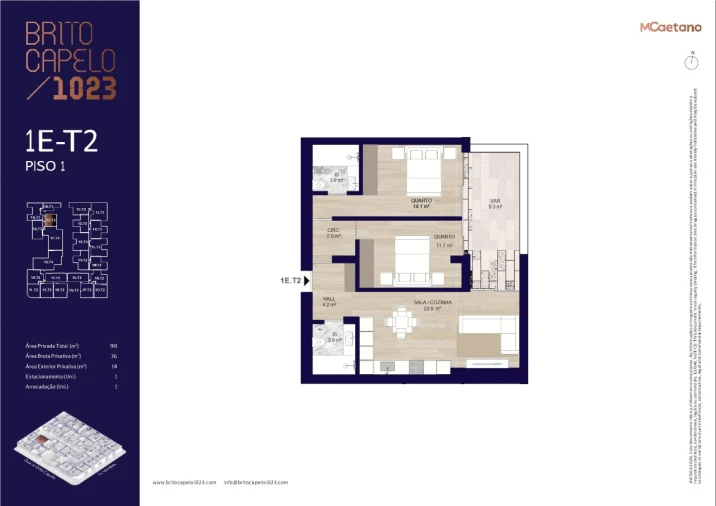 Apartamento T2 para Venda em Matosinhos e Leça da Palmeira Planta 1