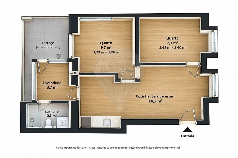 Apartamento T2 para Arrendamento em São Vicente Foto 24