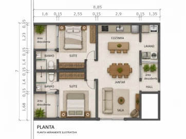 Apartamento T3 para Venda em Avelãs de Caminho