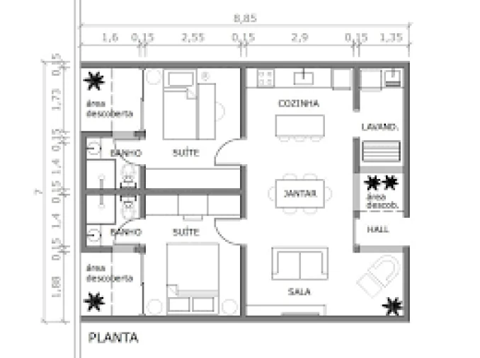 Moradia T2 para Venda em Albergaria-A-Velha e Valmaior Planta 1