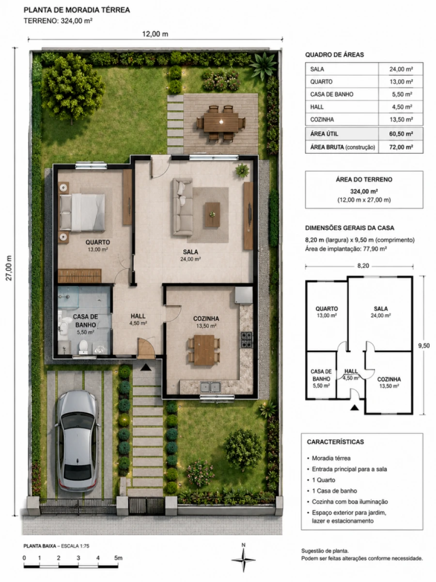 Moradia T1 para Venda em Azeitão (São Lourenço e São Simão) Planta 1