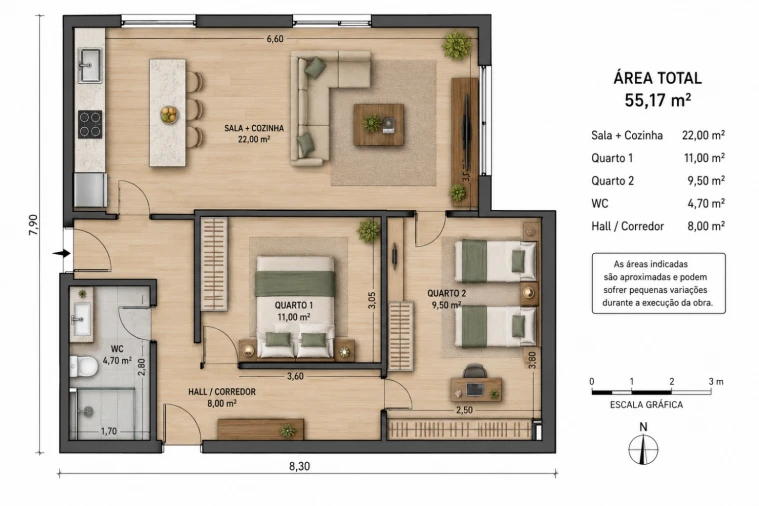 Apartamento T6 para Venda em Sesimbra (Santiago) Planta 1