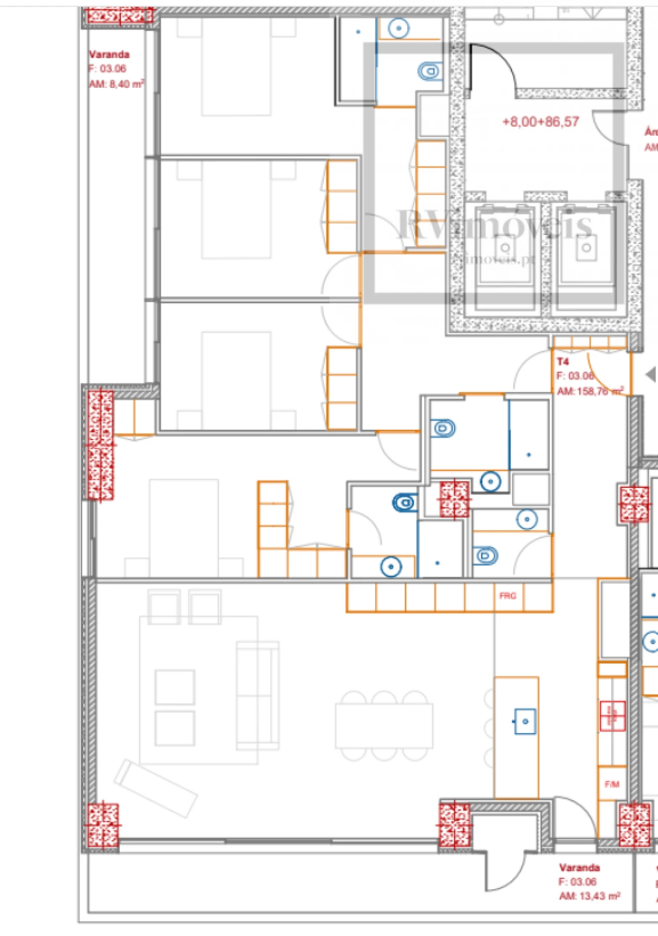Apartamento T4 para Venda em Ramalde Foto 6