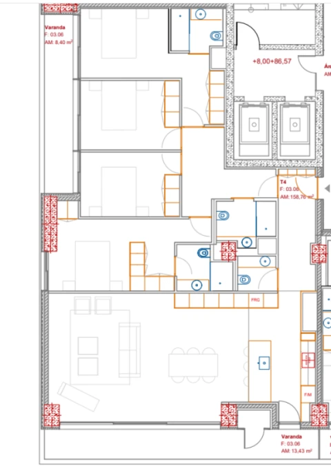 Apartamento T4 para Venda em Ramalde