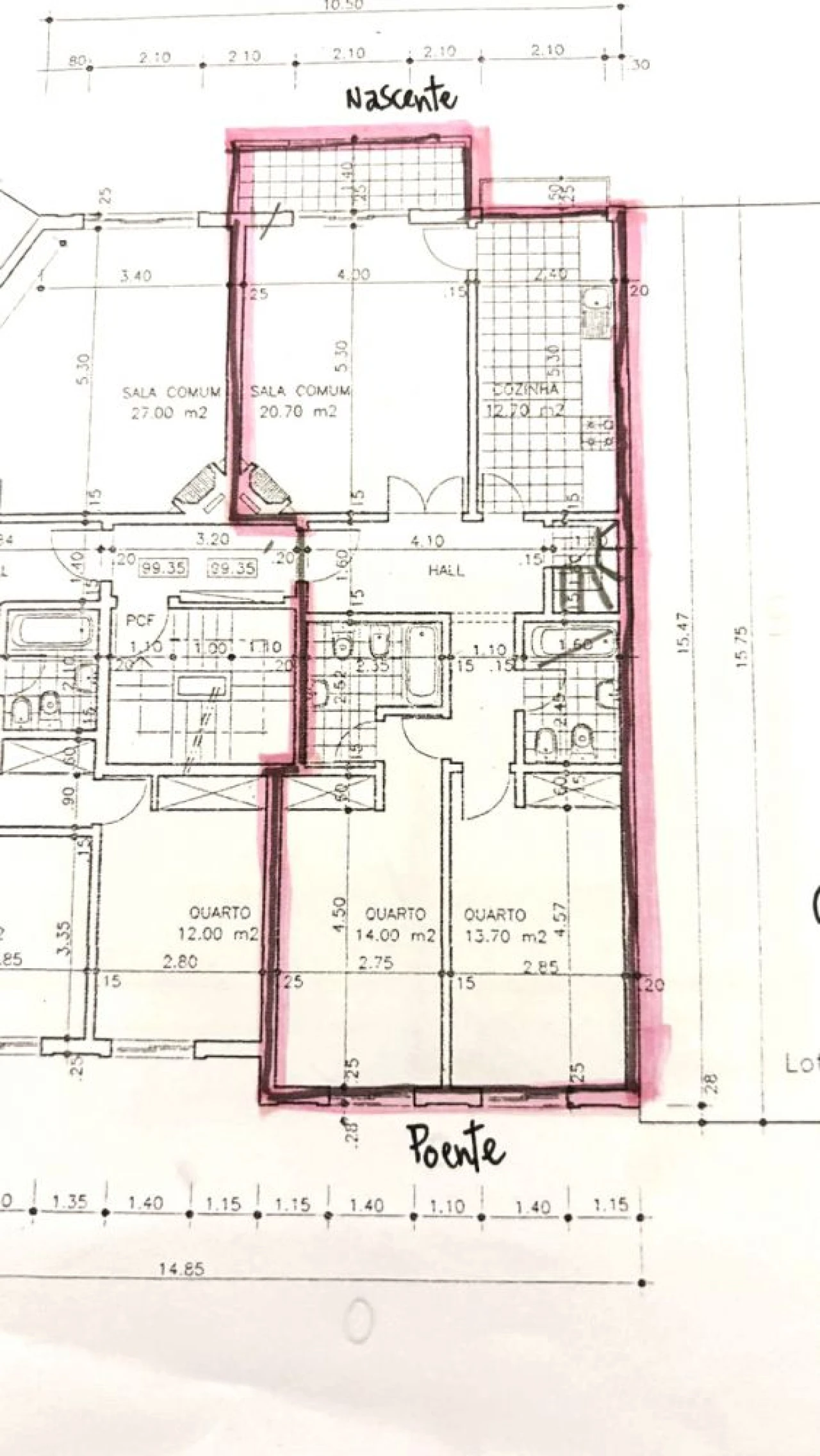 Apartamento T3 para Venda em Carcavelos e Parede Planta 2
