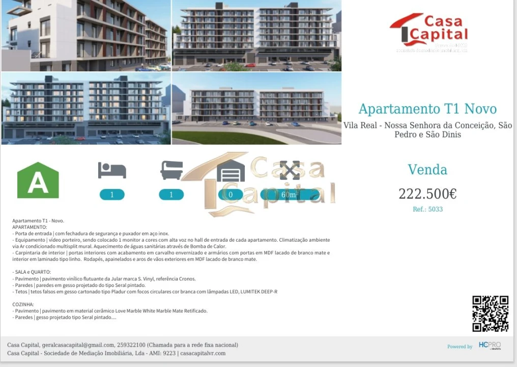Apartamento T1 para Venda em Nossa Senhora da Conceição, São Pedro e São Dinis Foto 34