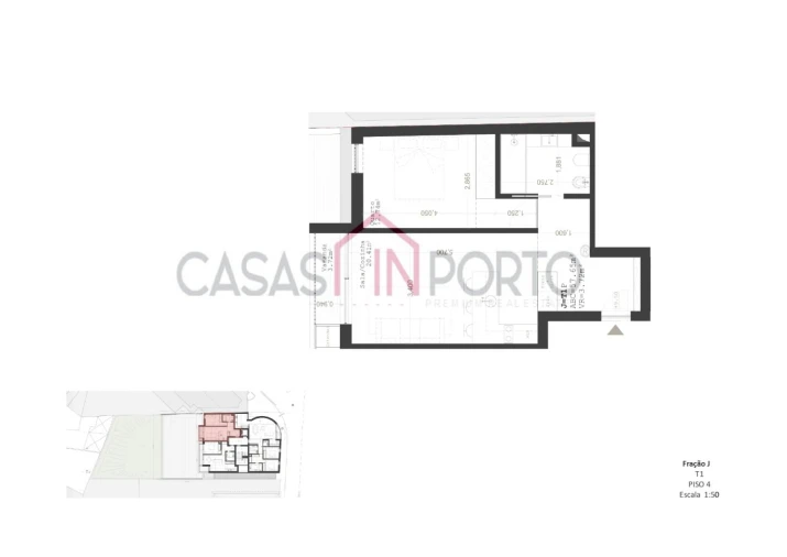 Apartamento T1 para Venda em Paranhos Planta 1