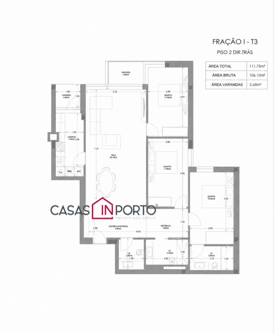 Apartamento T3 para Venda em Campanhã Planta 1