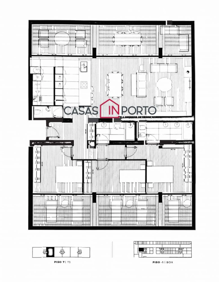 Apartamento T3 para Venda em São Mamede de Infesta e Senhora da Hora Planta 1