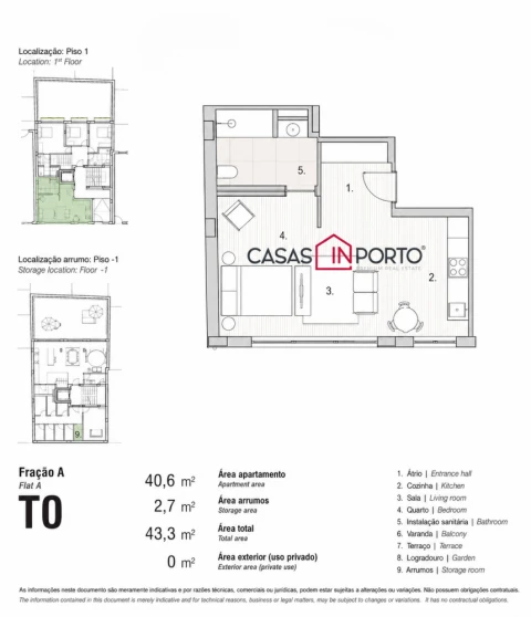 Apartamento T0 para Venda em Paranhos