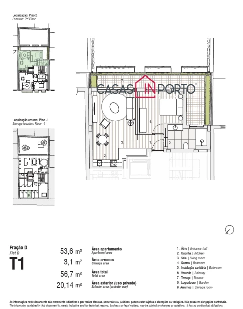 Apartamento T1 para Venda em Paranhos