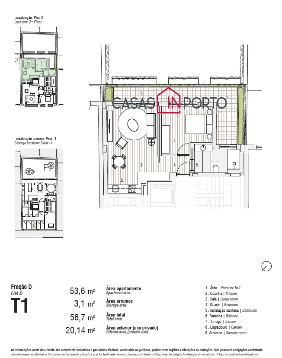 Apartamento T1 para Venda em Paranhos Planta 1