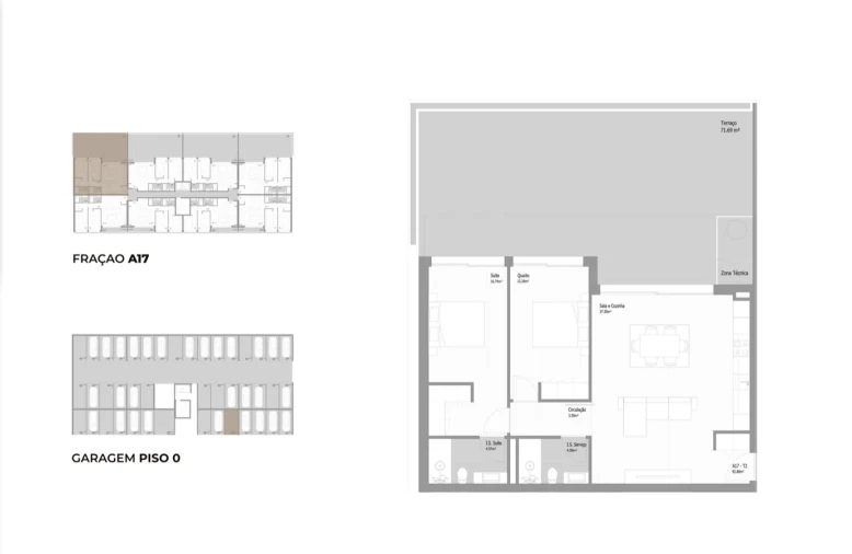 Apartamento T2 para Venda em Fânzeres e São Pedro da Cova Planta 1