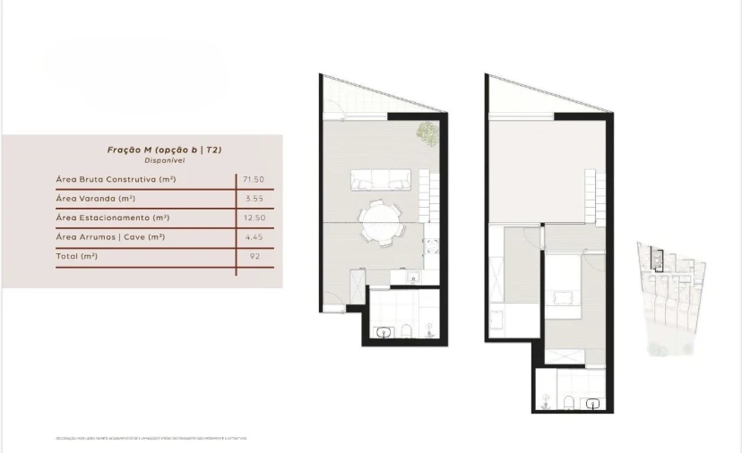 Apartamento T2 para Venda em São Mamede de Infesta e Senhora da Hora Planta 1