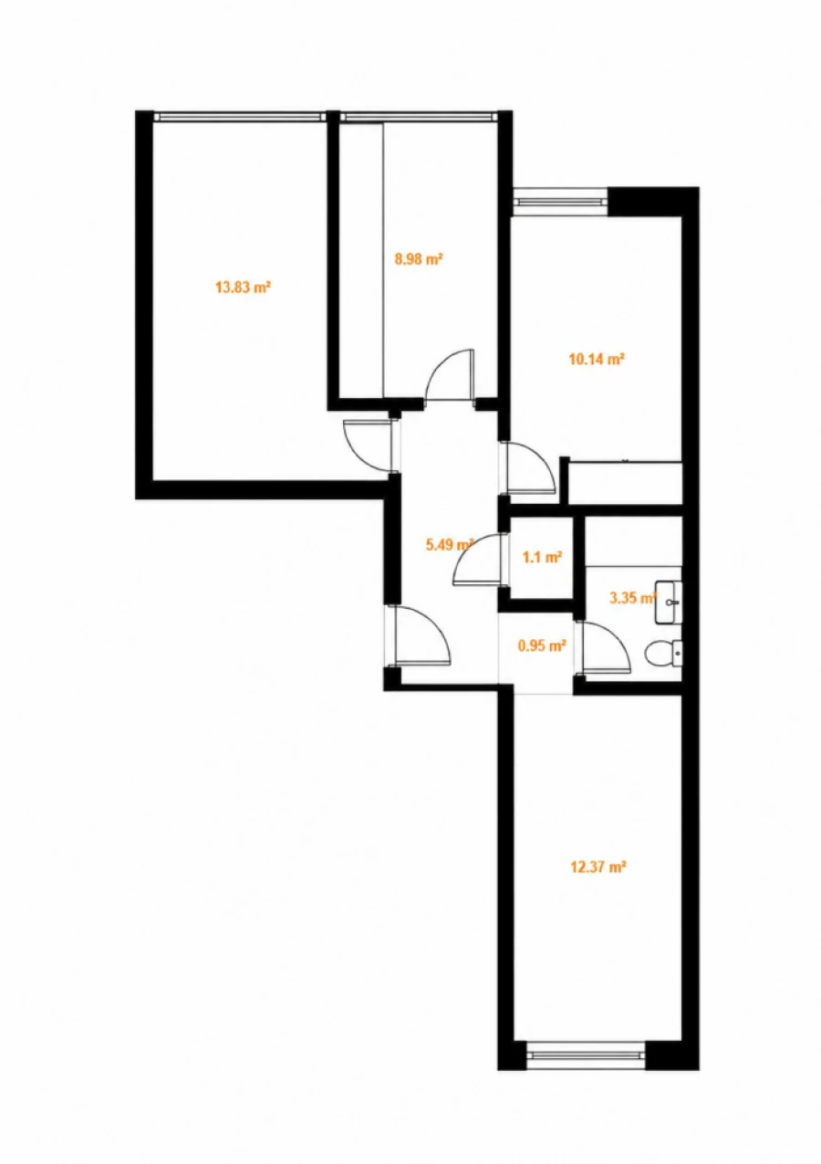 Apartamento T2 para Venda em Penha de França Planta 1