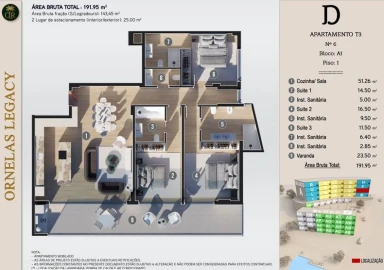 Apartamento T3 para Venda em Calheta