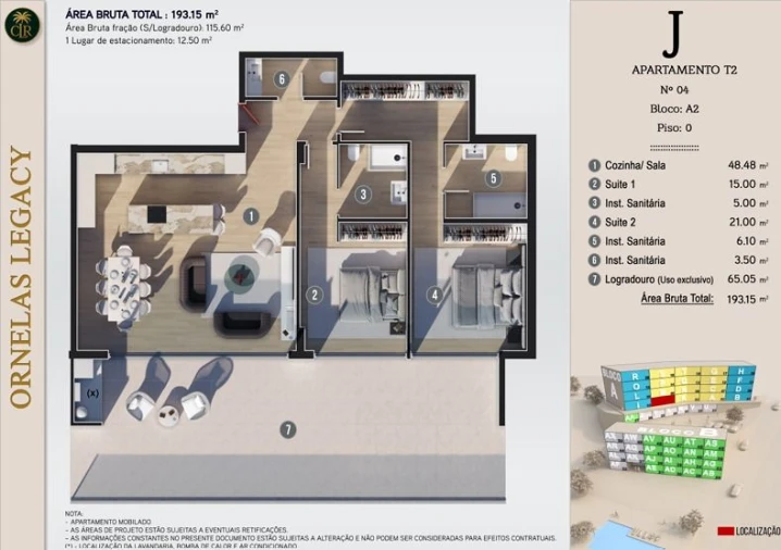 Apartamento T2 para Venda em Calheta Planta 1