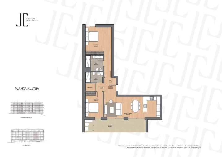 Apartamento T2 para Venda em Glória e Vera Cruz Planta 1