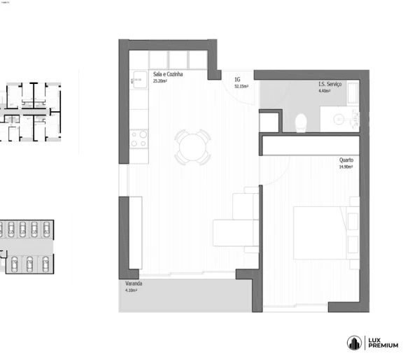Apartamento T1 para Venda em Vila Praia de Ancora Planta 1