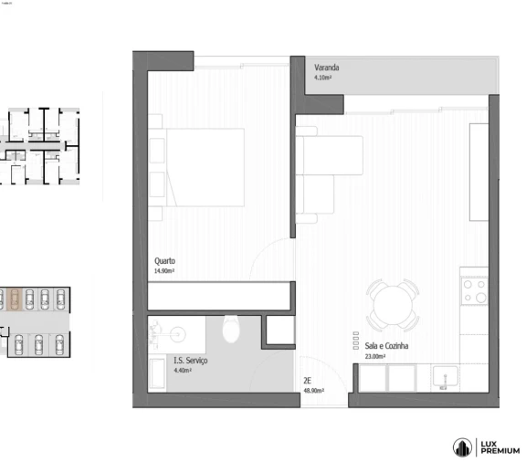 Apartamento T1 para Venda em Vila Praia de Ancora Planta 1