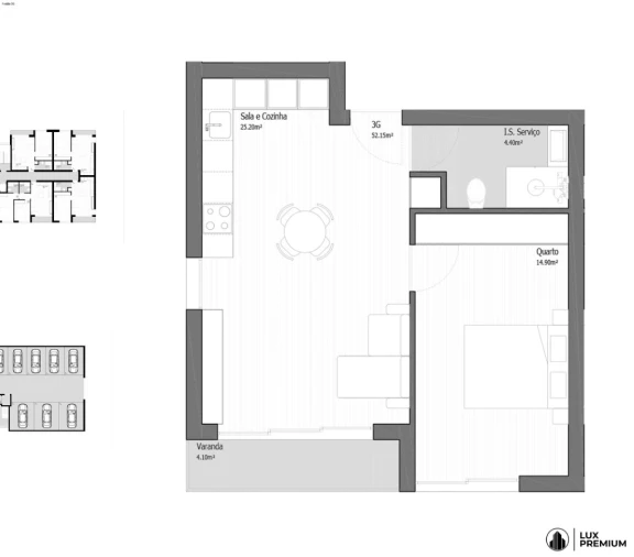 Apartamento T1 para Venda em Vila Praia de Ancora Planta 1