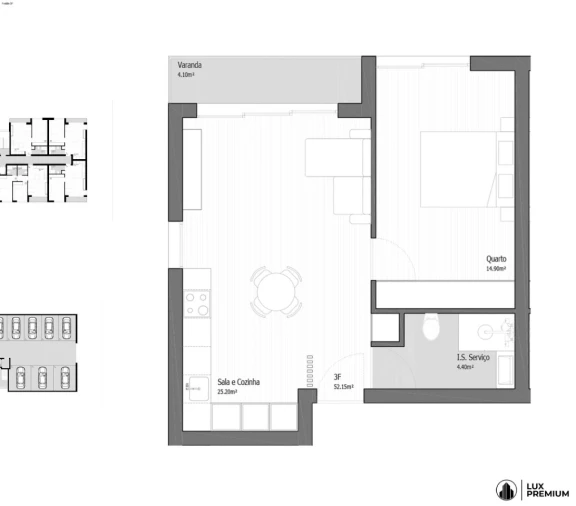 Apartamento T1 para Venda em Vila Praia de Ancora Planta 1