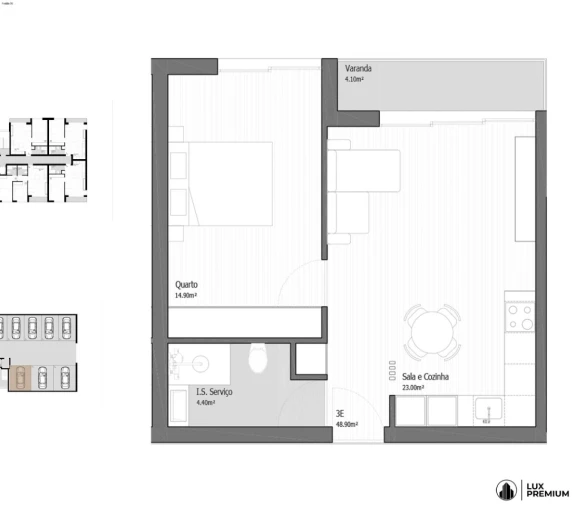 Apartamento T1 para Venda em Vila Praia de Ancora Planta 1