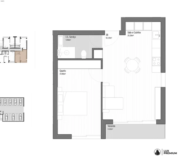Apartamento T1 para Venda em Vila Praia de Ancora Planta 1