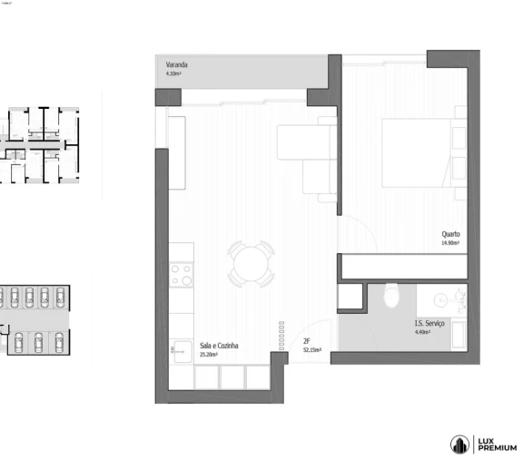 Apartamento T1 para Venda em Vila Praia de Ancora Planta 1