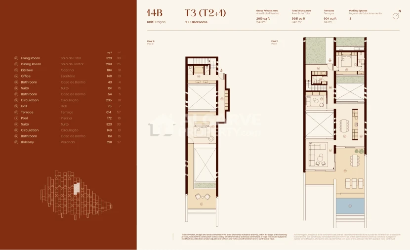 Apartamento T3 para Venda em Lagos (São Sebastião e Santa Maria) Planta 1