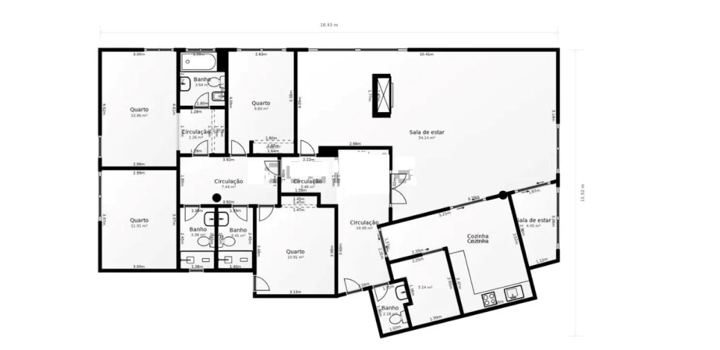 Apartamento T4 para Venda em Lordelo do Ouro e Massarelos Planta 1