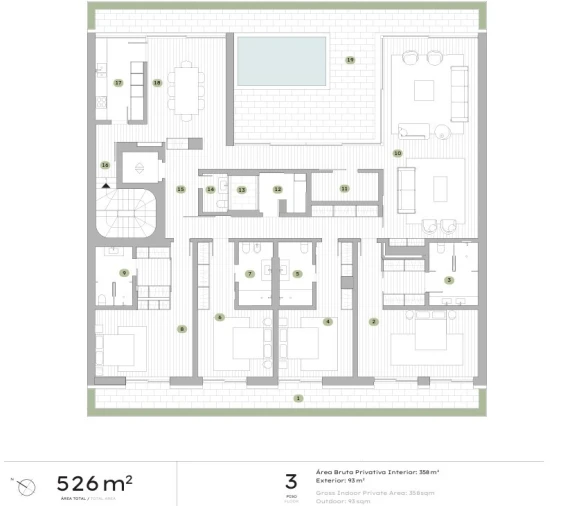 Apartamento T4 para Venda em Aldoar, Foz do Douro e Nevogilde Planta 1