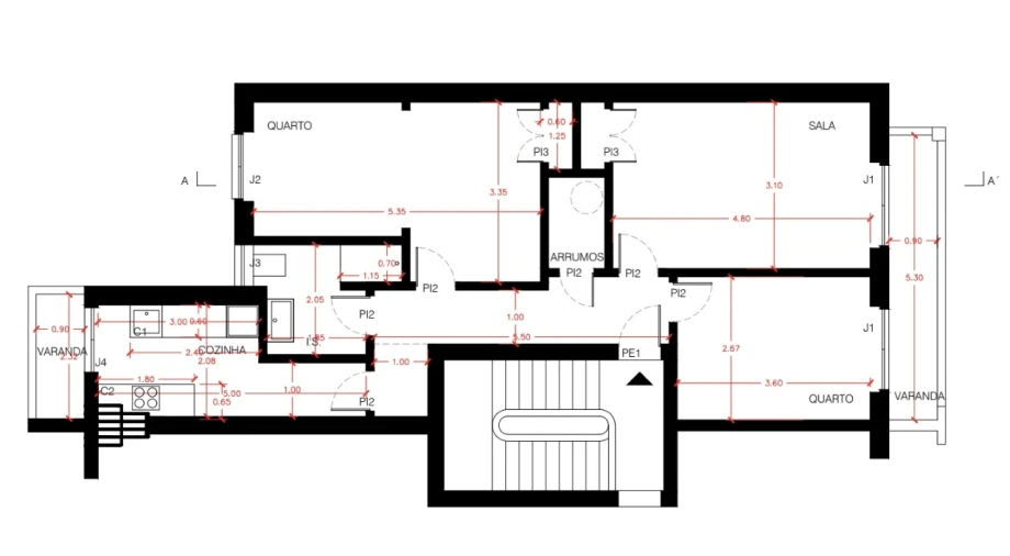 Apartamento T2 para Venda em Ajuda Planta 1