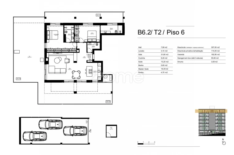 Apartamento T2 para Venda em Gondomar (São Cosme), Valbom e Jovim Planta 1
