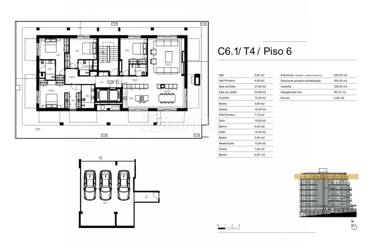 Apartamento T4 para Venda em Gondomar (São Cosme), Valbom e Jovim Planta 1