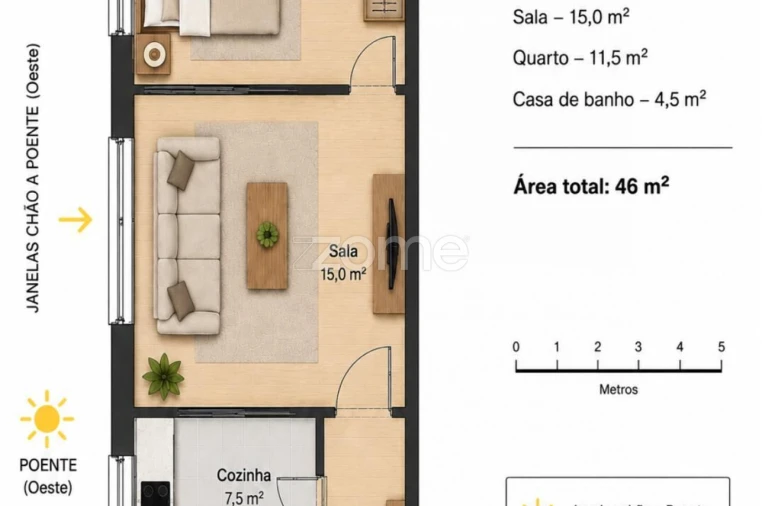 Apartamento T1 para Venda em Alcabideche Planta 1